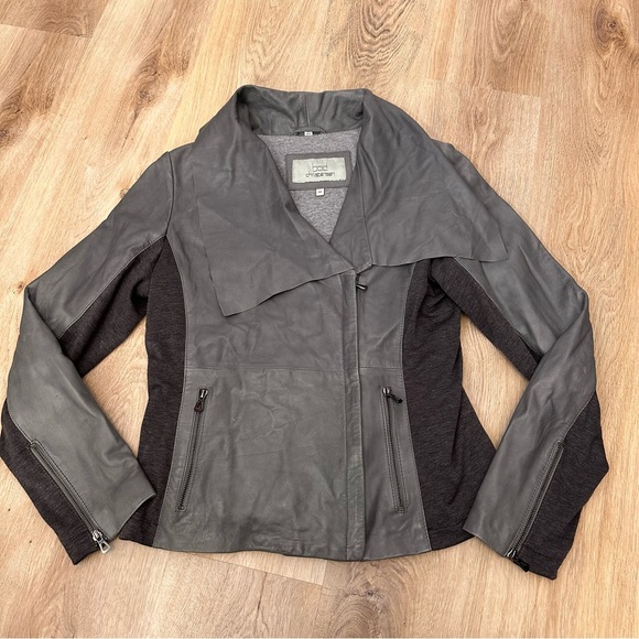 Bod Christensen Grey Leather Panel Jacket size M